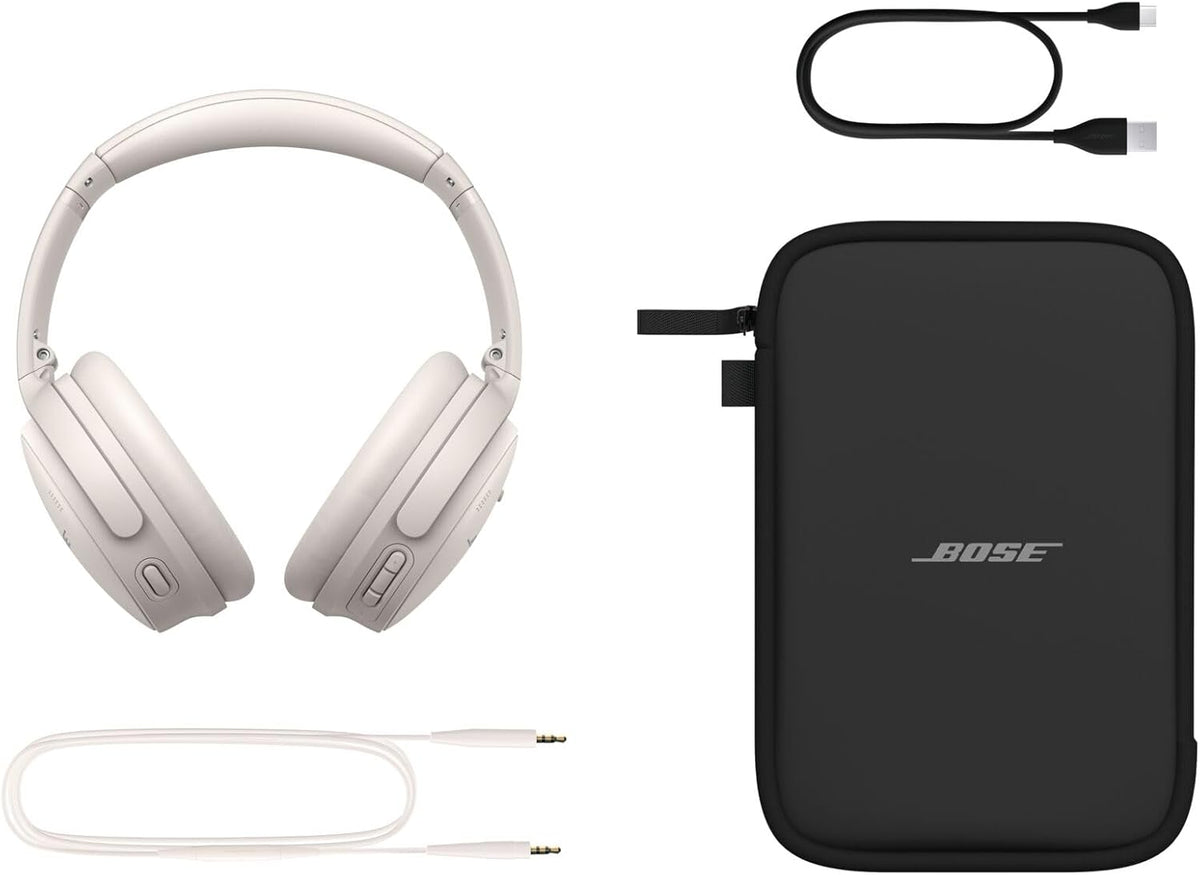 Bose QuietComfort SC Wireless Noise Cancelling Headphones – Bluetooth Over-Ear, Up to 24 Hours Battery, White Smoke