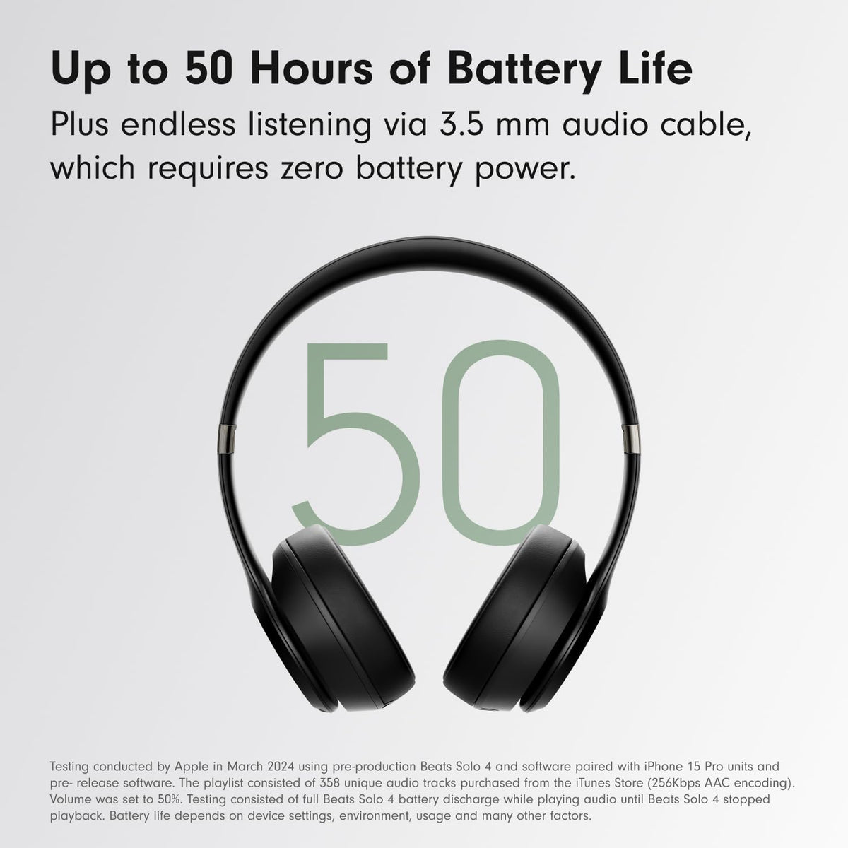 Beats Solo 4 Wireless Bluetooth On-Ear Headphones – Up to 50 Hours Battery, Spatial Audio, Apple & Android Compatible, Matte Black