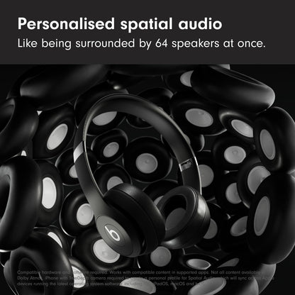 Beats Solo 4 Wireless Bluetooth On-Ear Headphones – Up to 50 Hours Battery, Spatial Audio, Apple & Android Compatible, Matte Black